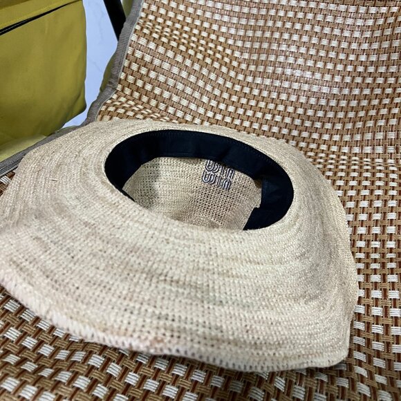 Women's Everyday Straw Hat - Beige with Red Stitching - Picture 6 of 6